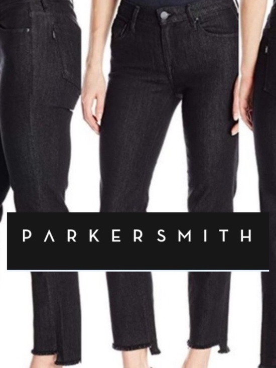 PARKER SMITH Denim - PARKER SMITH Shark Bite Straight Leg Cropped Jeans,29, CB2782